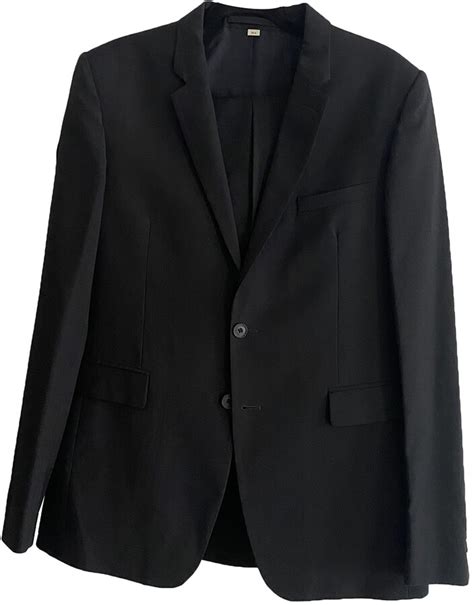 burberry leather blazer|Burberry black wool tuxedo suit.